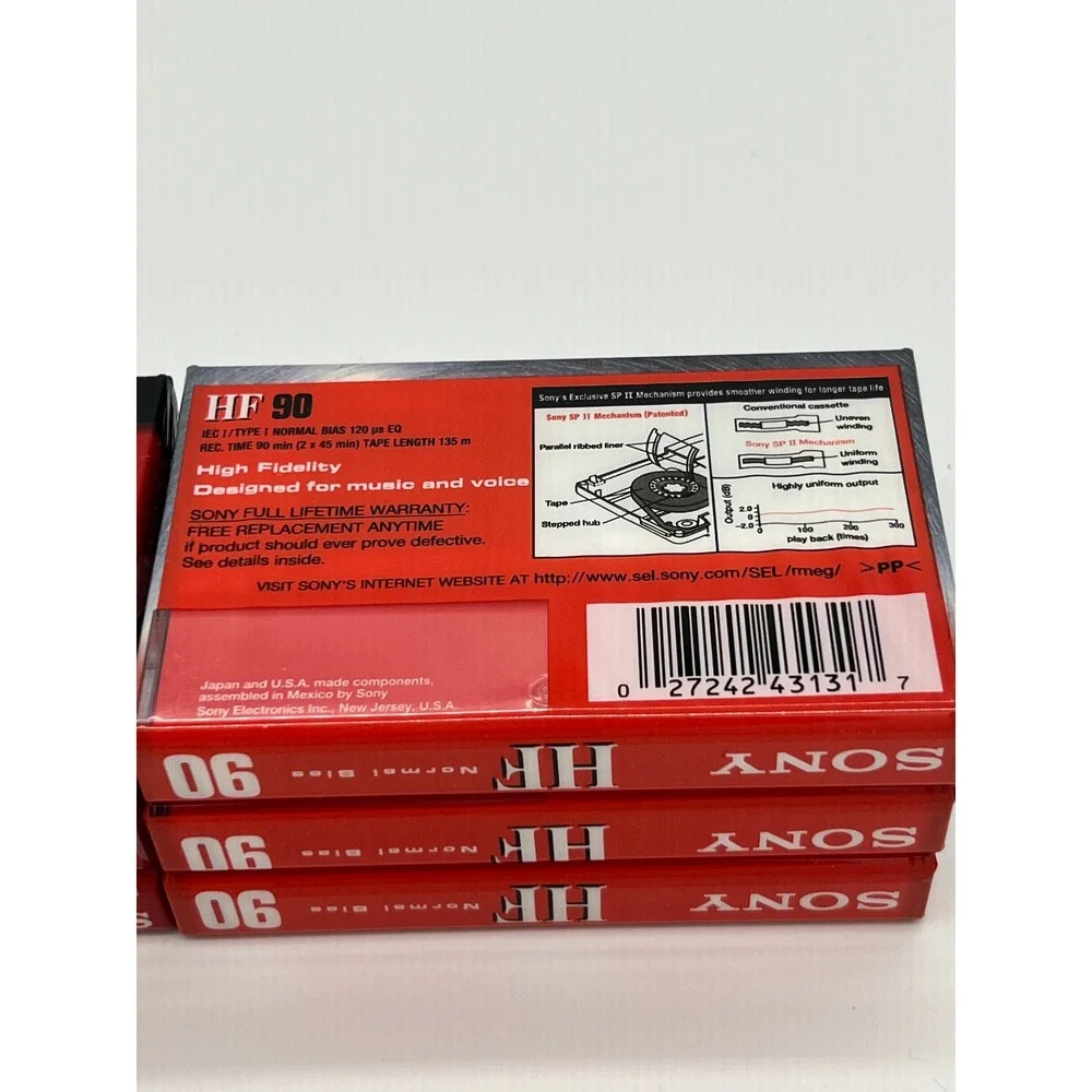 Sony HF High Fidelity Blank Audio Cassette Tapes Lot of 6 60 & 90 Min Type I New